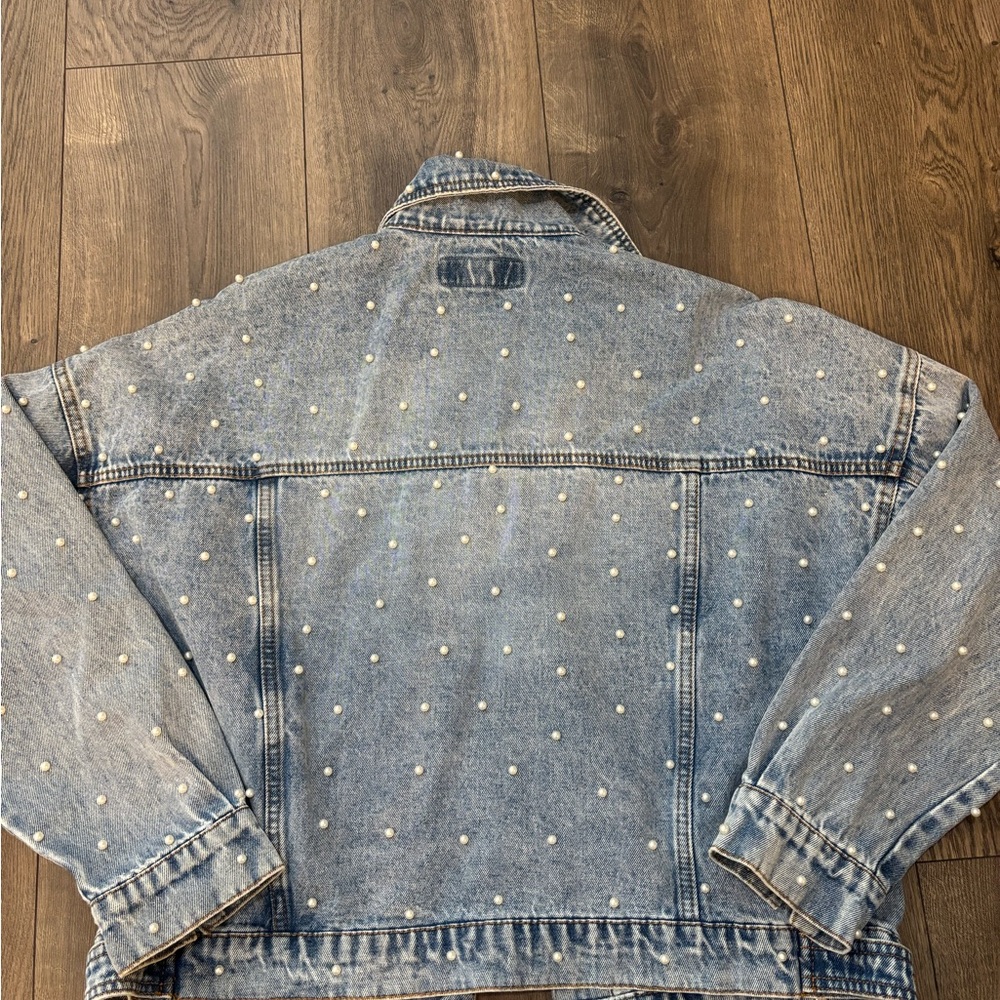 Blank NYC Denim Jacket with Pearls - Picture 2 of 4